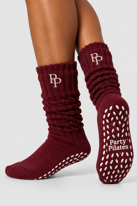 Studio Slouch™ Grip Socks — Bordeaux