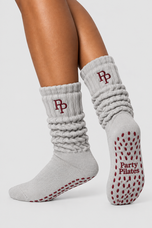 Studio Slouch™ Grip Socks — Heather Stone