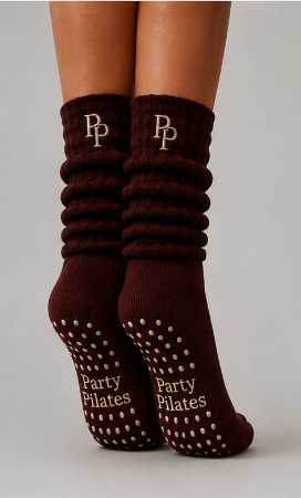 Studio Slouch™ Grip Socks — Oxblood
